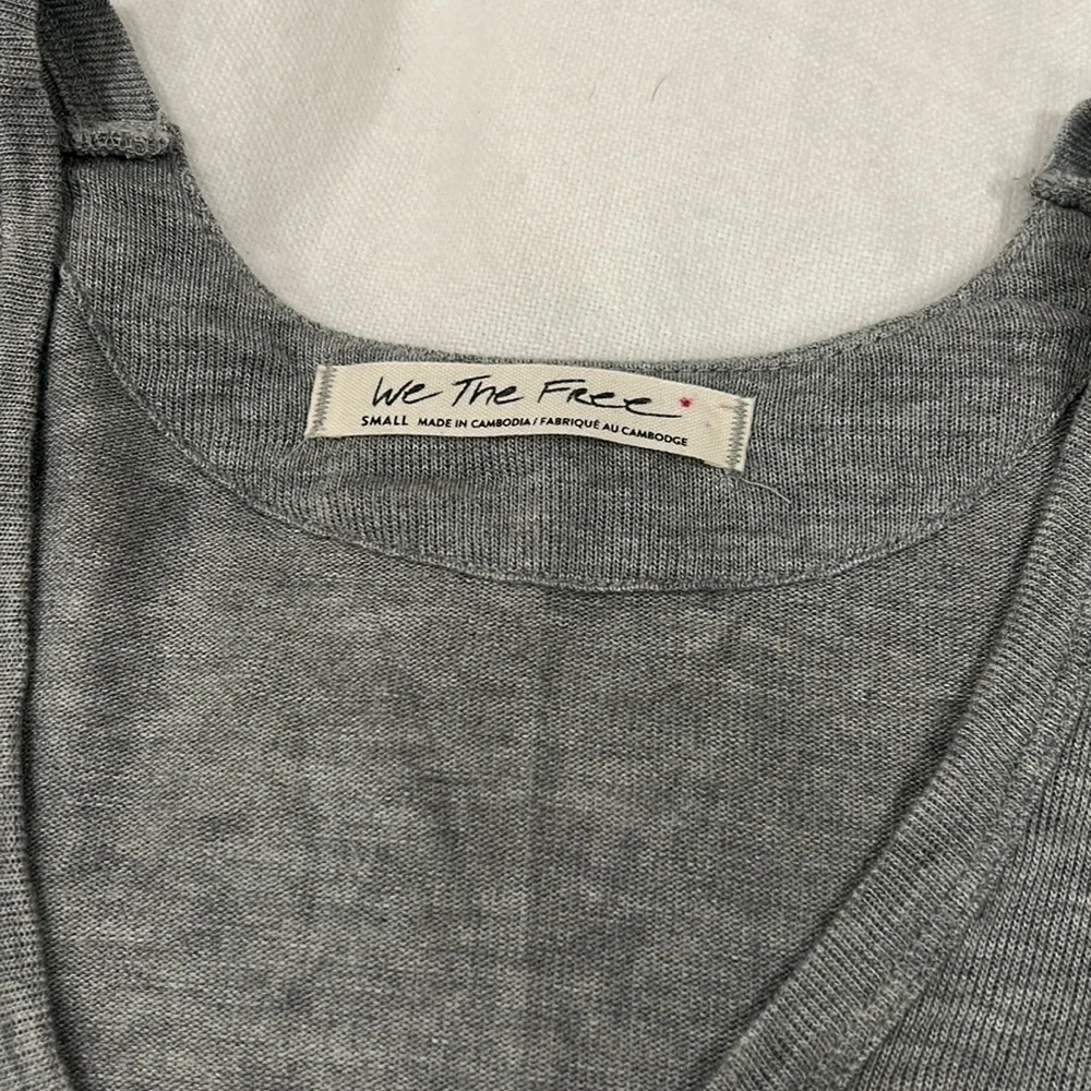 Free People Grey Flowy‎ Ribbed Tank